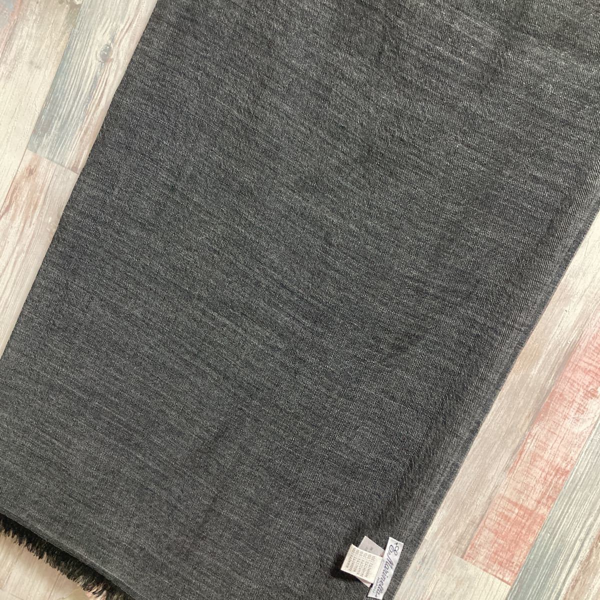 美品 カシミヤ100% E.MARINELLA マリネッラ 大判ストール マフラー グレー イタリア製 221013