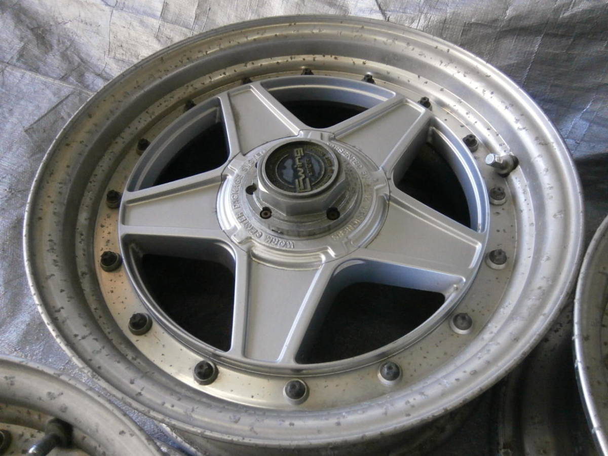 ●●2210-131LL WORK Ewing EwingⅢ 6.5J 15in +21 PCD114.3 4本 激レア！ 当時物 旧車 高速有鉛 JDM 街道レーサー GX71 R30 R31 AE86 S13