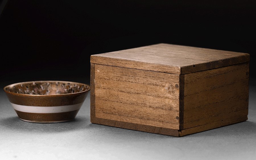 茶器 大正時代 ∇花∇明治～大正時代九谷焼の名工 鏑木製景山作 金襴色絵細描鳳凰人物