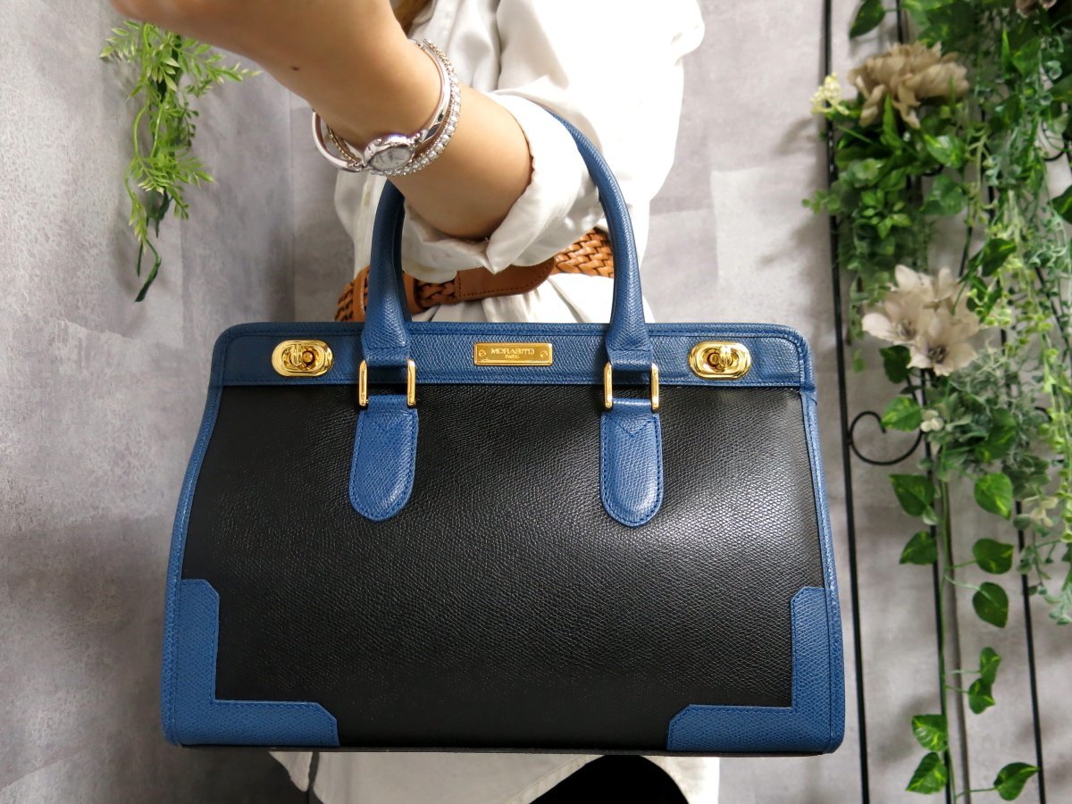 バイカラー 極美品！モラビト スカラ28 LTD 限定 ハンドバッグ レザー 