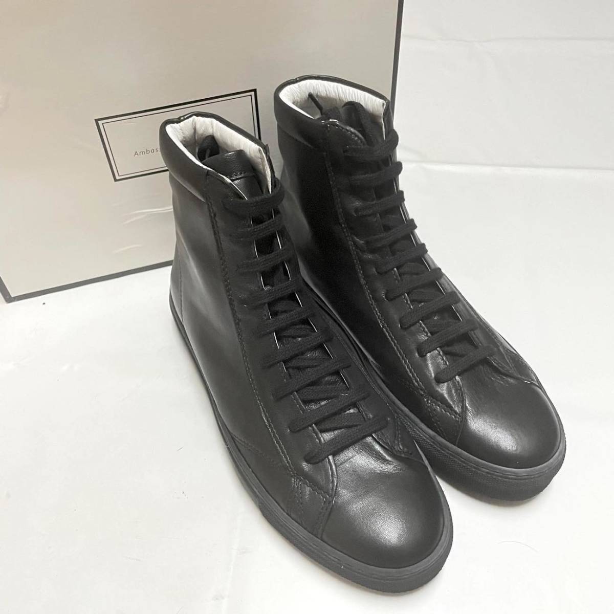 新品 Amb エーエムビー 1000 KIPSレザー ハイカットスニーカー 定価24，200円 41[26.0~26.5cm] Ambassadors by Verginia メンズ 革靴 ブーツ KIPS Amb 1000ZIP （エーエムビー） ⁄ zipの通販