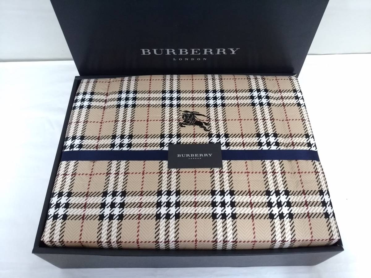 バーバリー 羽毛肌掛けふとん ノバチェック BURBERRY 布団 ロゴ刺繍 箱