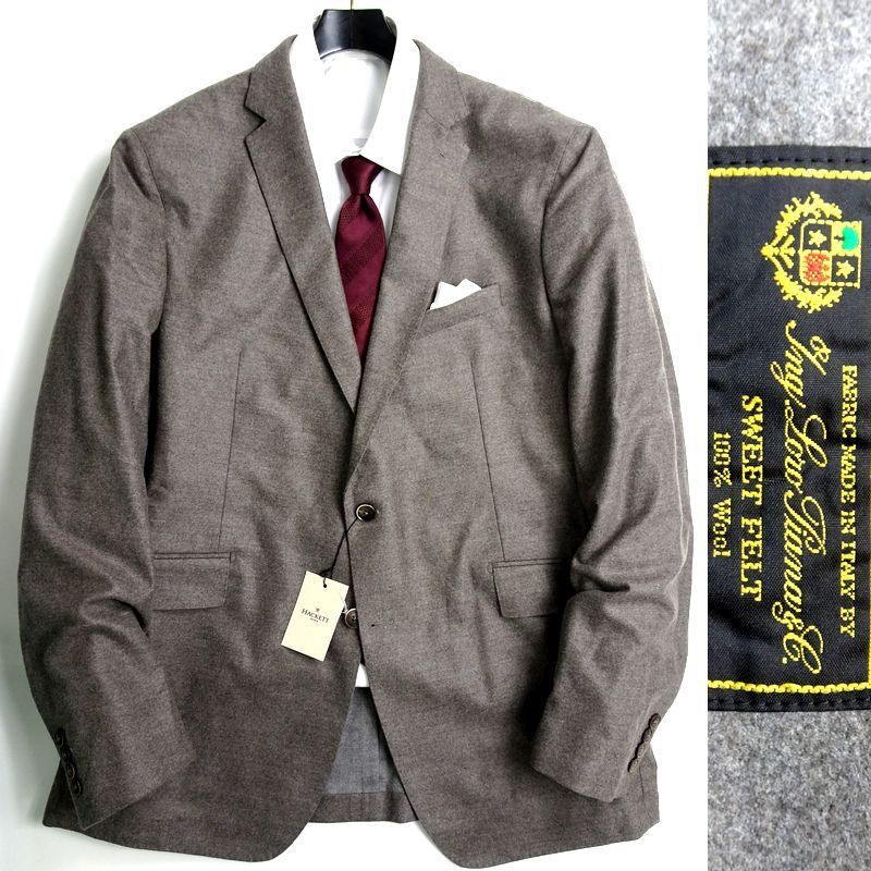 ■HACKETT LONDON ハケット 新品 定価9.4万 伊製生地Loro Piana フランネルウール テーラードジャケット HM441851 951 43R ▲060▼bus9237b