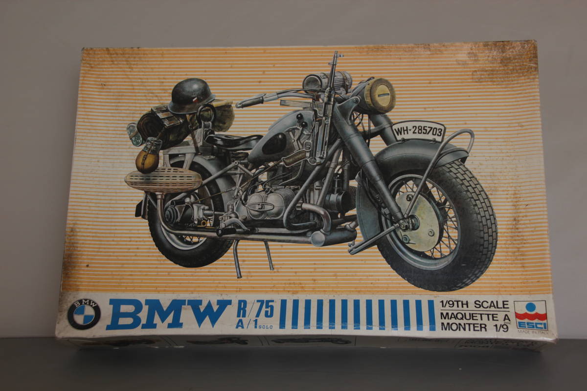 古プラモ！イタリア ESCI製 BMW R/75 A/1soro 1/9 ミリタリー 未組立て品！