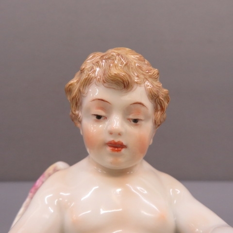 S231☆MEISSEN マイセン フィギュリン 「ハートを結ぶキューピット
