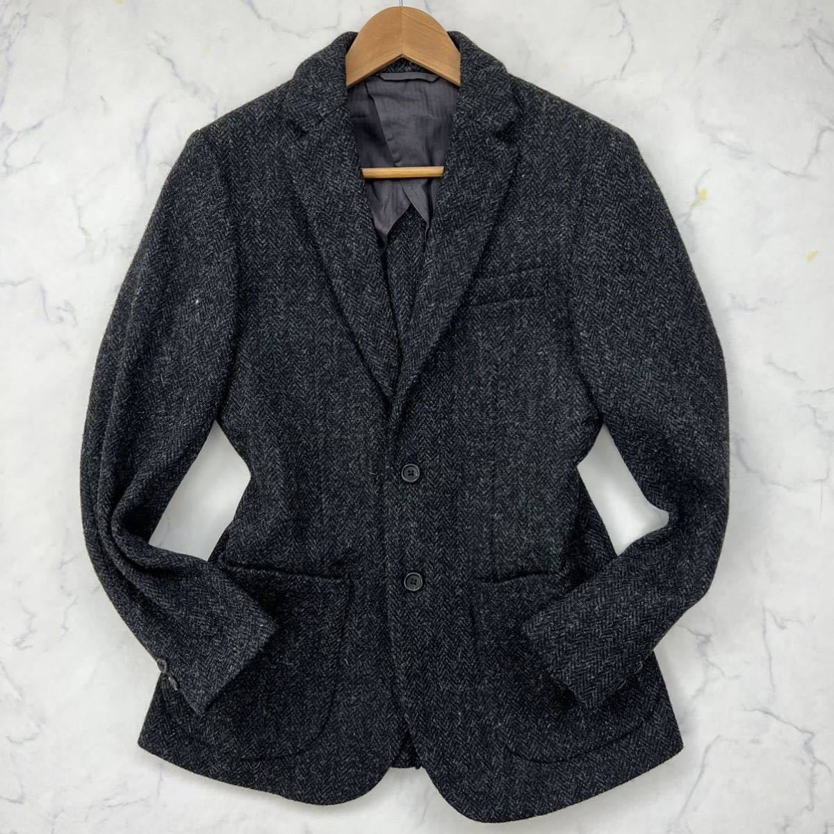シップス SHIPS × ハリスツイード テーラードジャケット ヘリンボーン