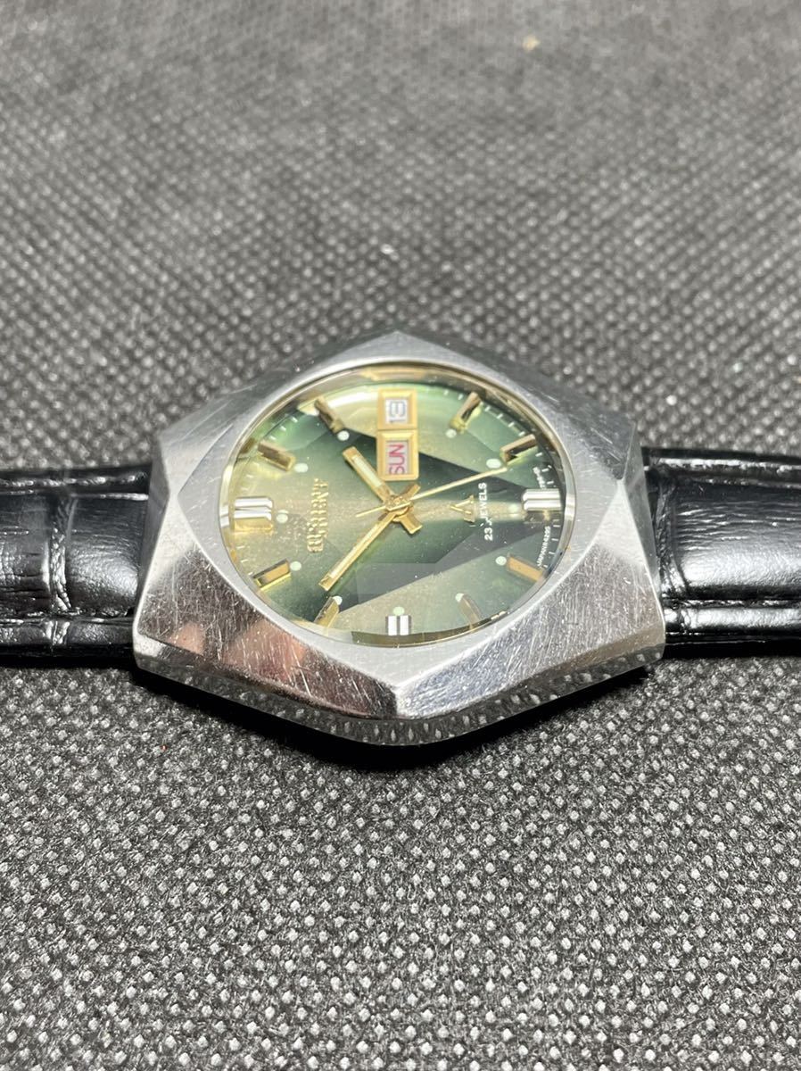 ビンテージ ORIENT 23石 カットガラス メンズ自動巻／手巻き時計 稼動