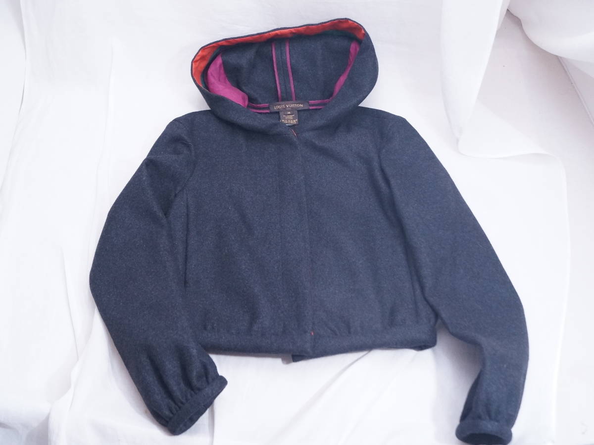 美品☆LOUIS VUITTON ルイ・ヴィトン カシミヤ ウール フード付き 