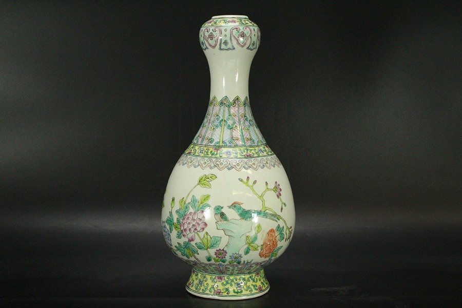 色絵 銀閣中国美術 花鳥紋 高 - 館蔵 【銀閣】中国美術 色絵 花鳥紋 瓶