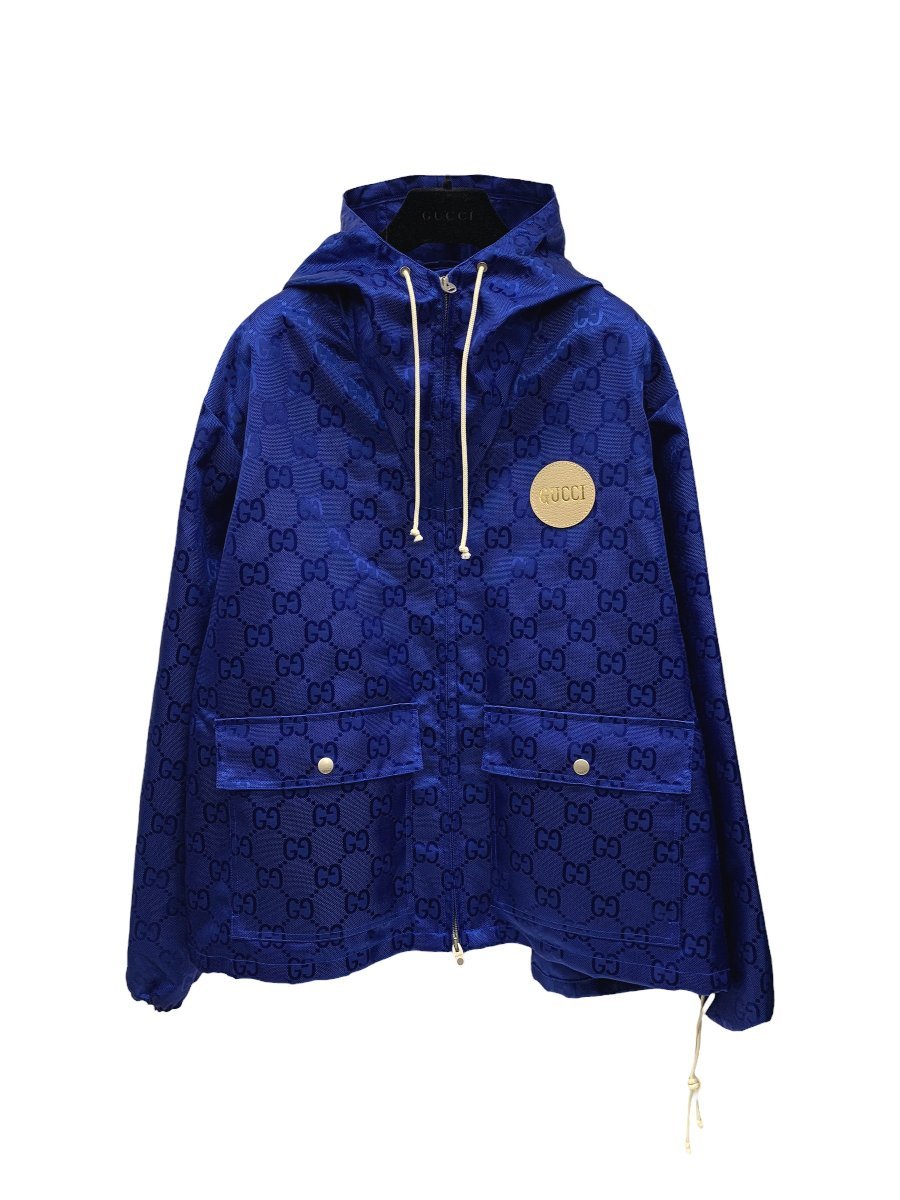 GUCCI (グッチ) フーデット ジャケット 総柄 パーカー ブルゾン