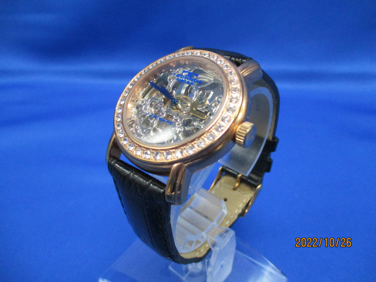 1629】TECHNOS テクノス TBM637 希少 スケルトン ストンベゼル 自動 