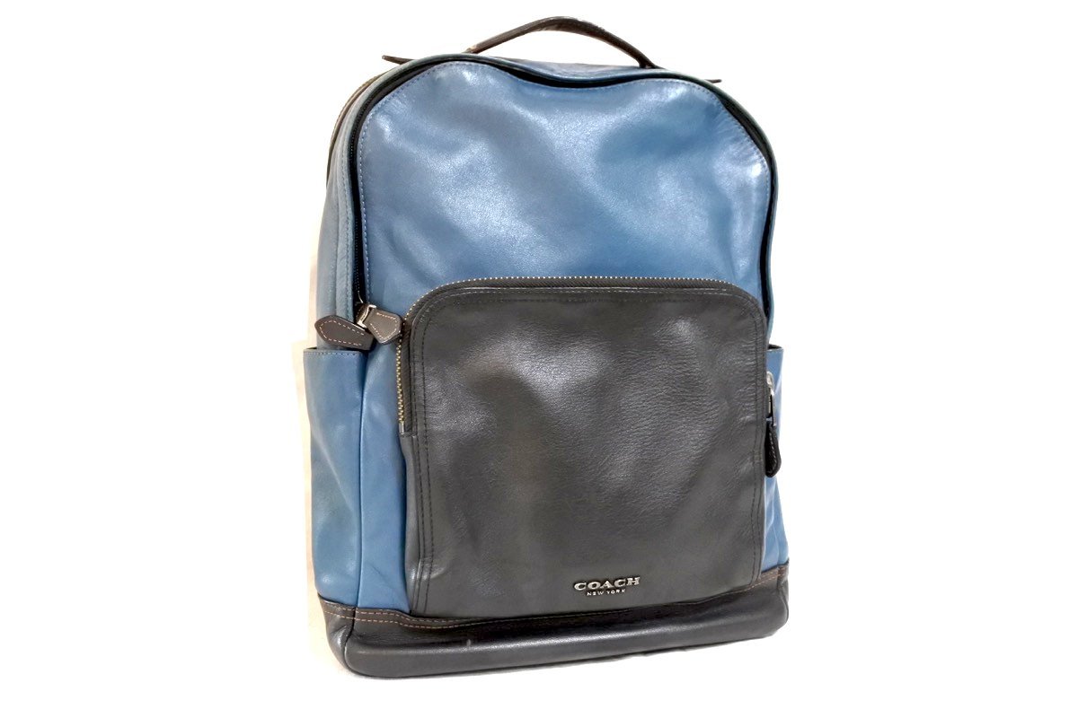 コーチ COACH バックパック リュック - 青 メンズ リュックサック 