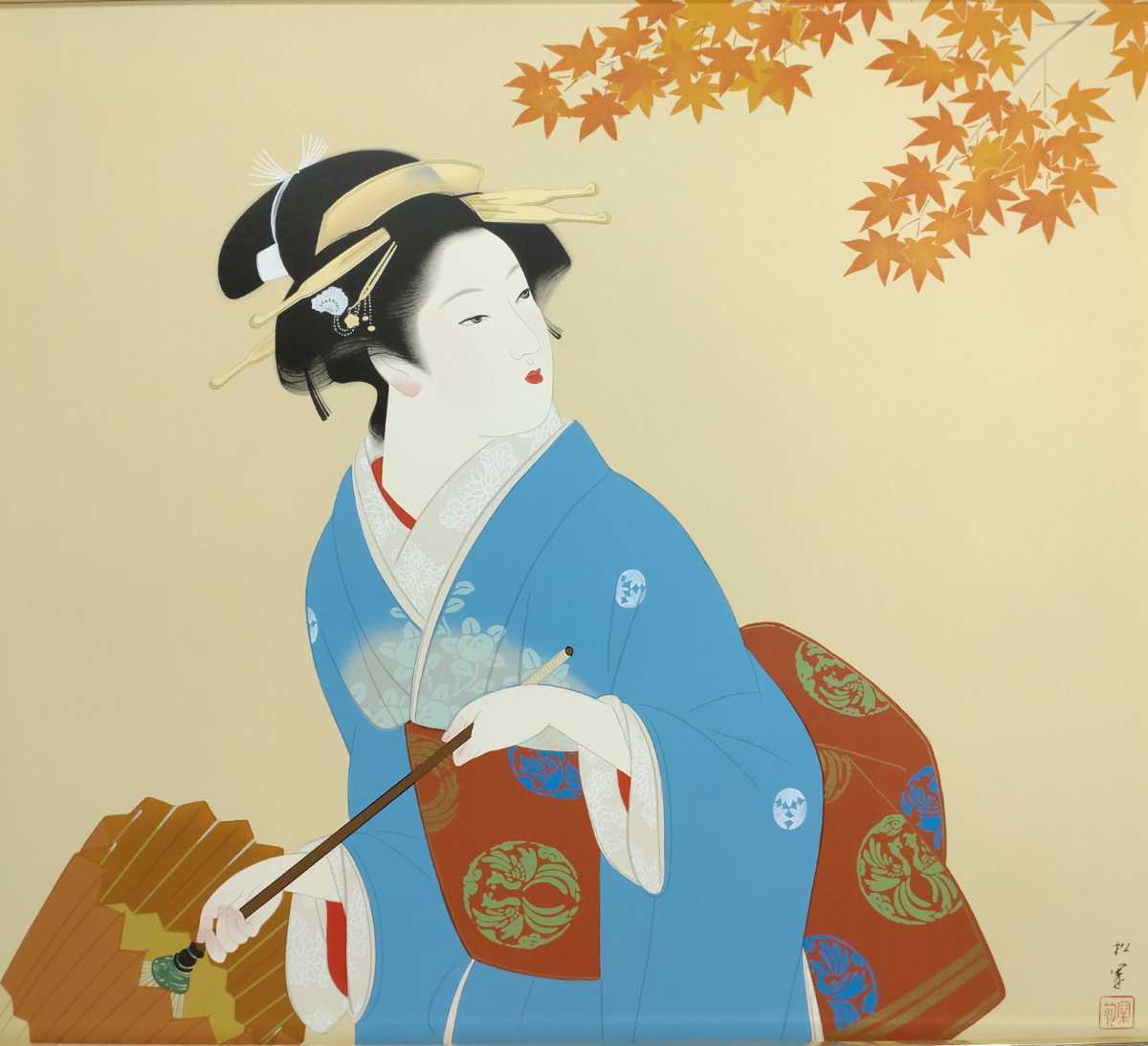 他の方発送×上村松園【しぐれ】京美術院シルクスクリーン380限定 上村松園【しぐれ】京美術院シルクスクリーン380限定 オフィシャル