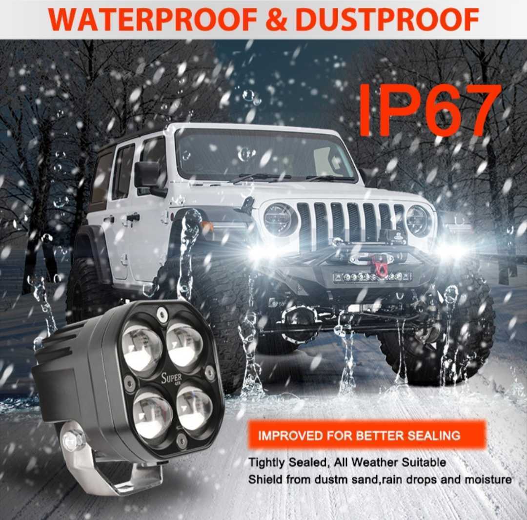 LED 補助灯　2個セット 60W 6000K&3000K 12V/24V ワークライト　フォグランプ　新品　高輝度 爆光 60W 補助灯 LED オートバイ用 LIGHT 6000lm