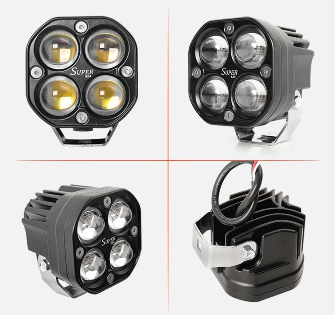 LED 補助灯　2個セット 60W 6000K&3000K 12V/24V ワークライト　フォグランプ　新品　高輝度 爆光 60W 補助灯 LED オートバイ用 LIGHT 6000lm
