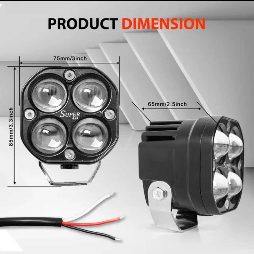 LED 補助灯　2個セット 60W 6000K&3000K 12V/24V ワークライト　フォグランプ　新品　高輝度 爆光 60W 補助灯 LED オートバイ用 LIGHT 6000lm