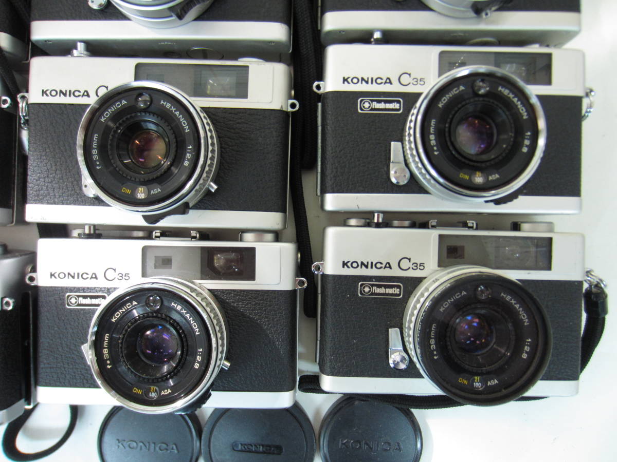 2430)ジャンクフィルムカメラ KONICAコニカ C35 FD Flachmatic等まとめ