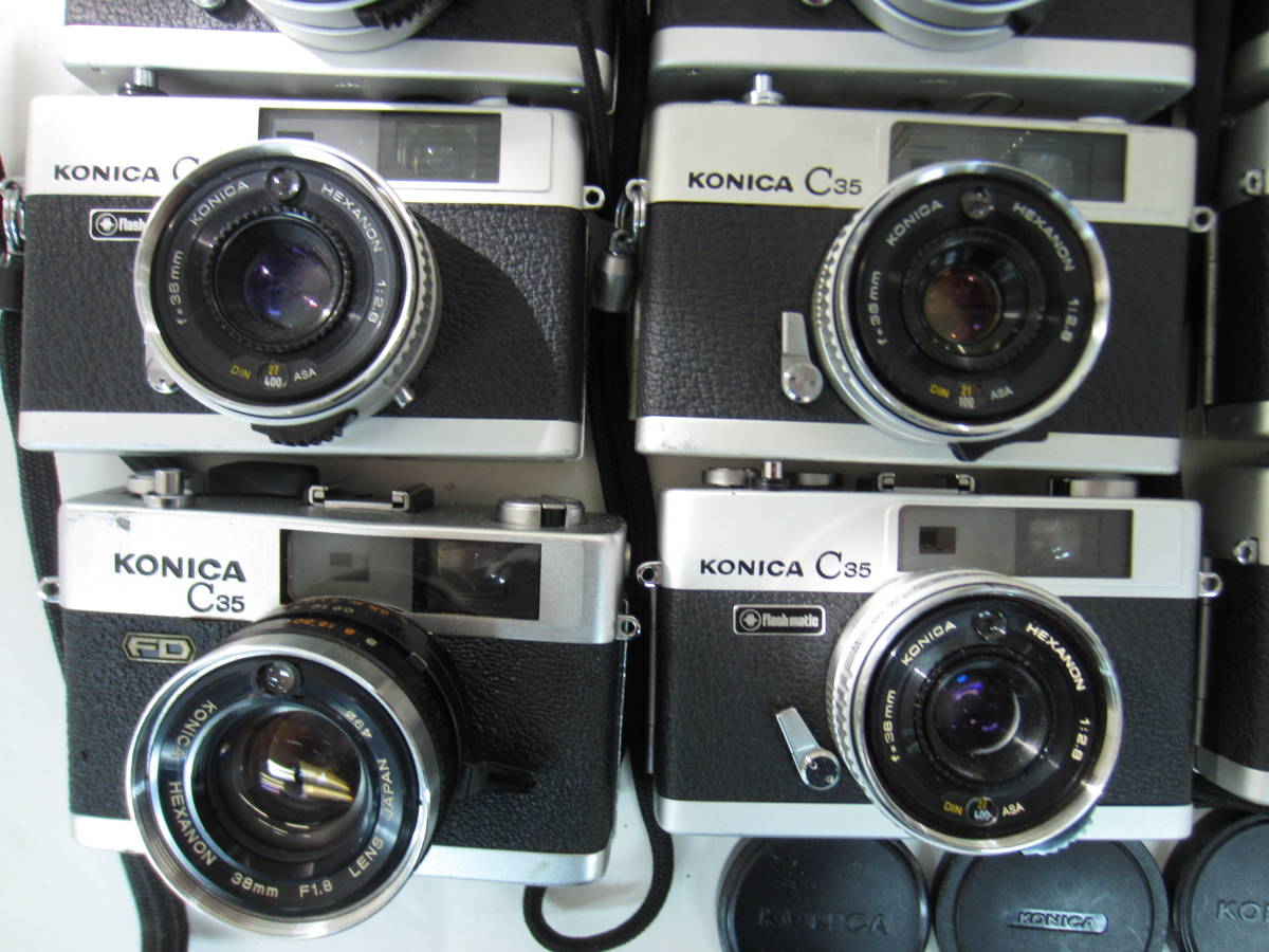2430)ジャンクフィルムカメラ KONICAコニカ C35 FD Flachmatic等まとめ