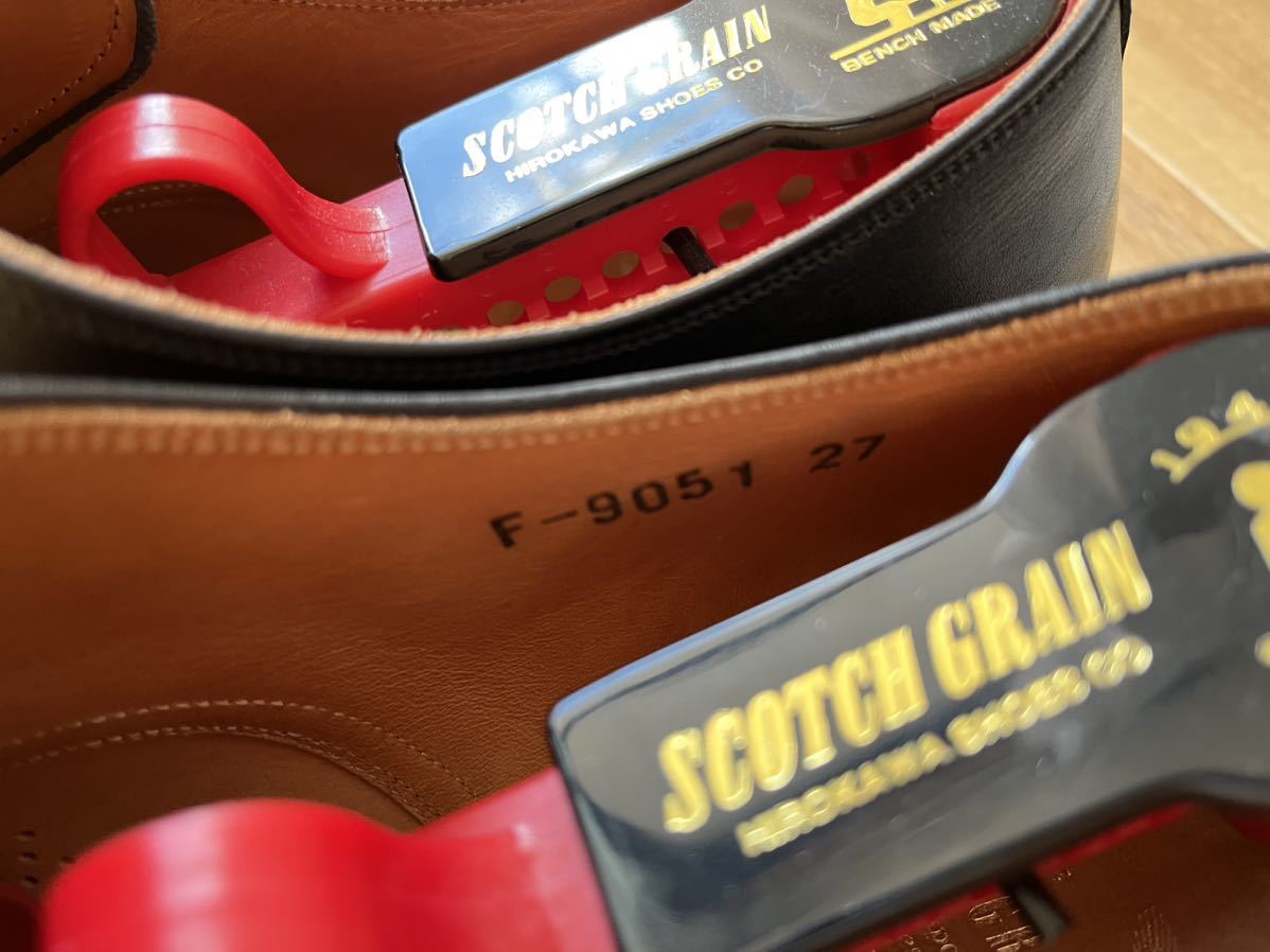 美品　スコッチグレイン　プレーントゥ　革靴　27cm　F-9051　ブラック　黒 美品】SCOTCH GRAIN スコッチグレイン 27cm F-9051 メンズ レザー