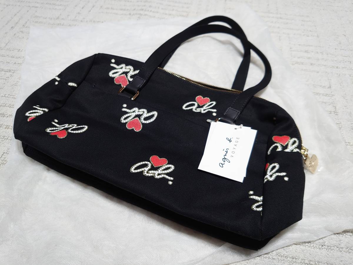 新品タグ付 アニエスベー agnes b. トートバッグ ボストンバッグ 黒 