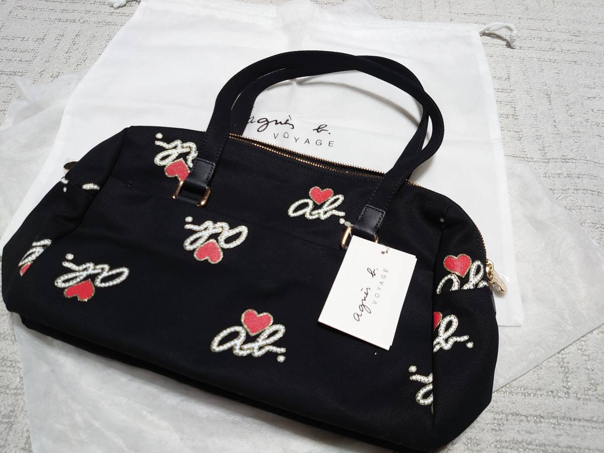 新品タグ付 アニエスベー agnes b. トートバッグ ボストンバッグ 黒 