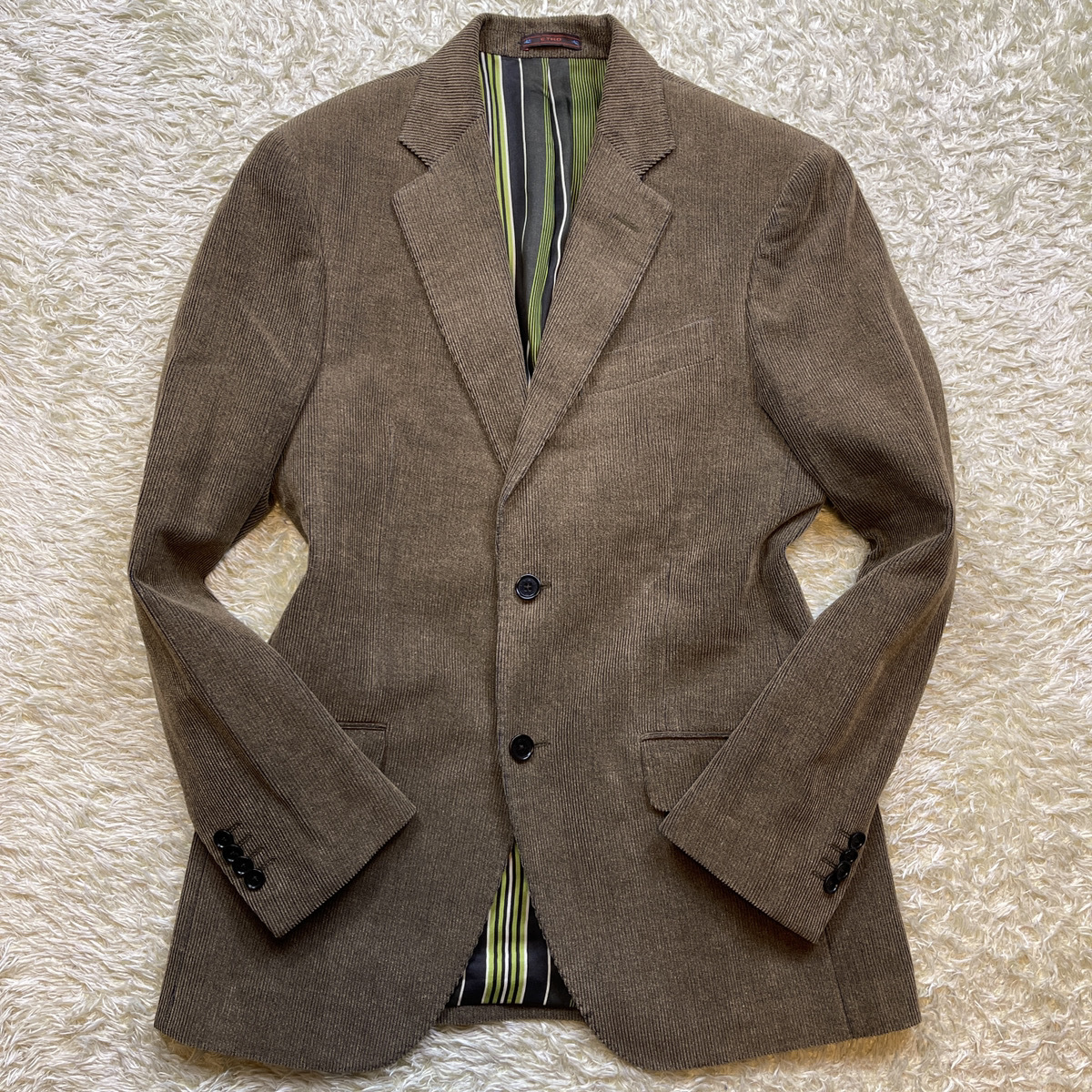 美品/シルク100％ エトロ【至高の逸品】ETRO コーデュロイ 裏地シルク 