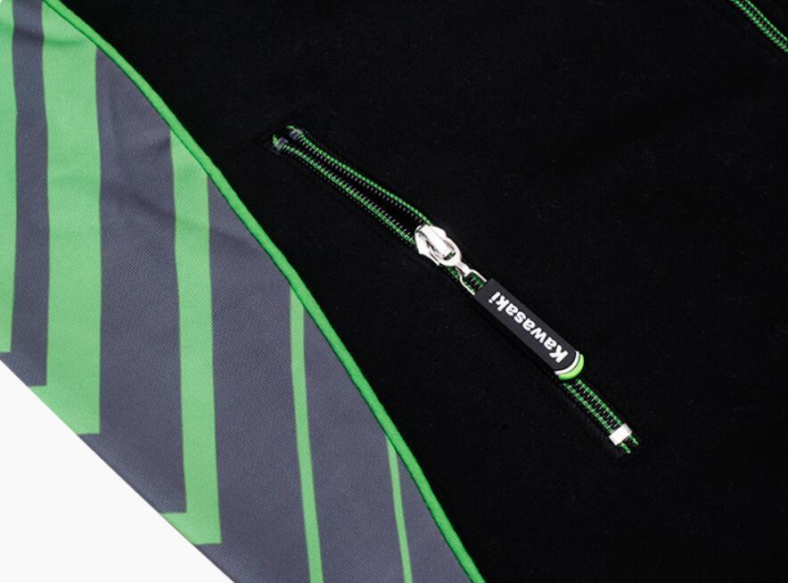 秋冬 kawasaki ツーリング 360℃刺繍 パーカー カワサキ Kawasaki パーカー プレゼント 車 Green