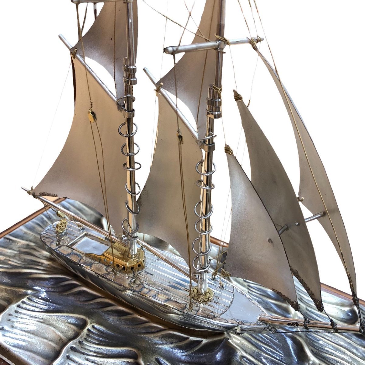 ヨット 置物 銀製 シルバー 帆船 船 TAKEHIKO 工芸品 SILVER 飾り 型