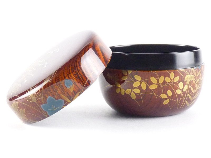 茶道具 重則作 大棗 共箱 荒磯蒔絵 .: 茶道具 蒔絵師
