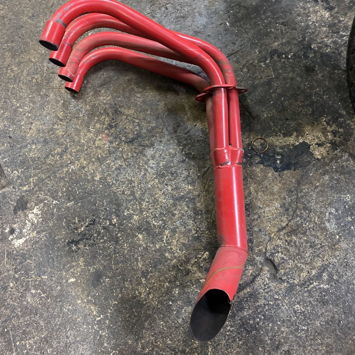 z550fx z400fx ショート管 カワサキ 赤マフラー ゼファー(マフラー本体