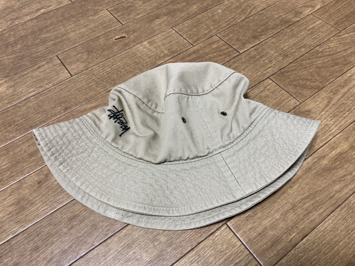 90s OLD STUSSY ステューシー バケットハット ロゴ刺繍 L/XL☆帽子 キャップ 80s