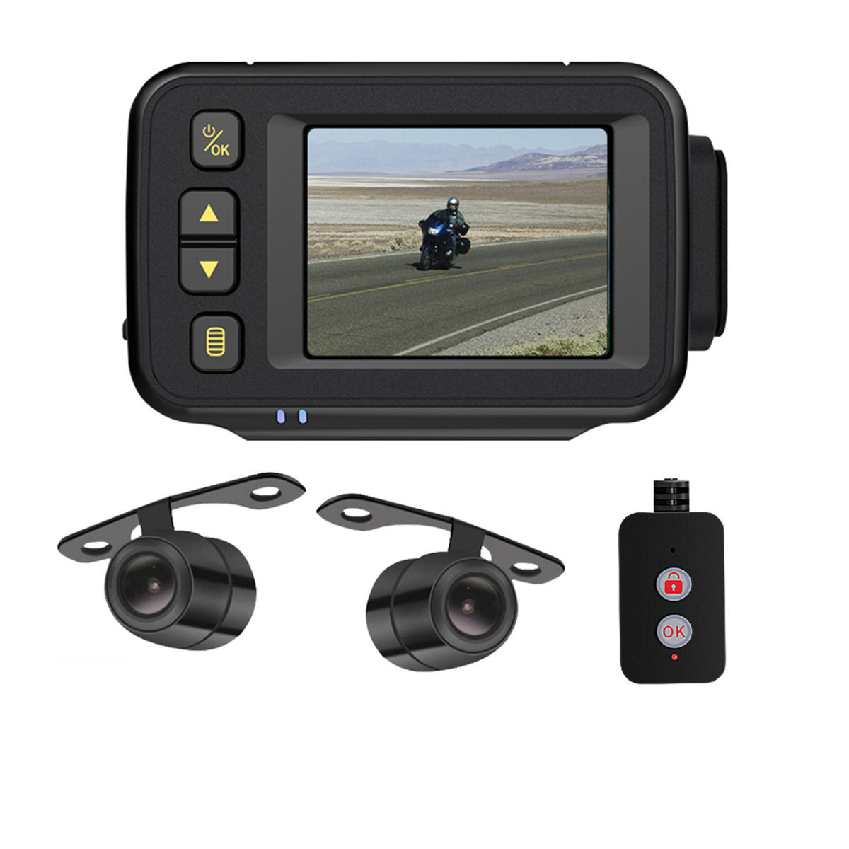 MAXWIN バイク用 ドライブレコーダー バイク 前後同時録画 防水 防塵 前後カメラ 2カメラ ループ録画 マウントホルダー DC12V/24V DVR-B002