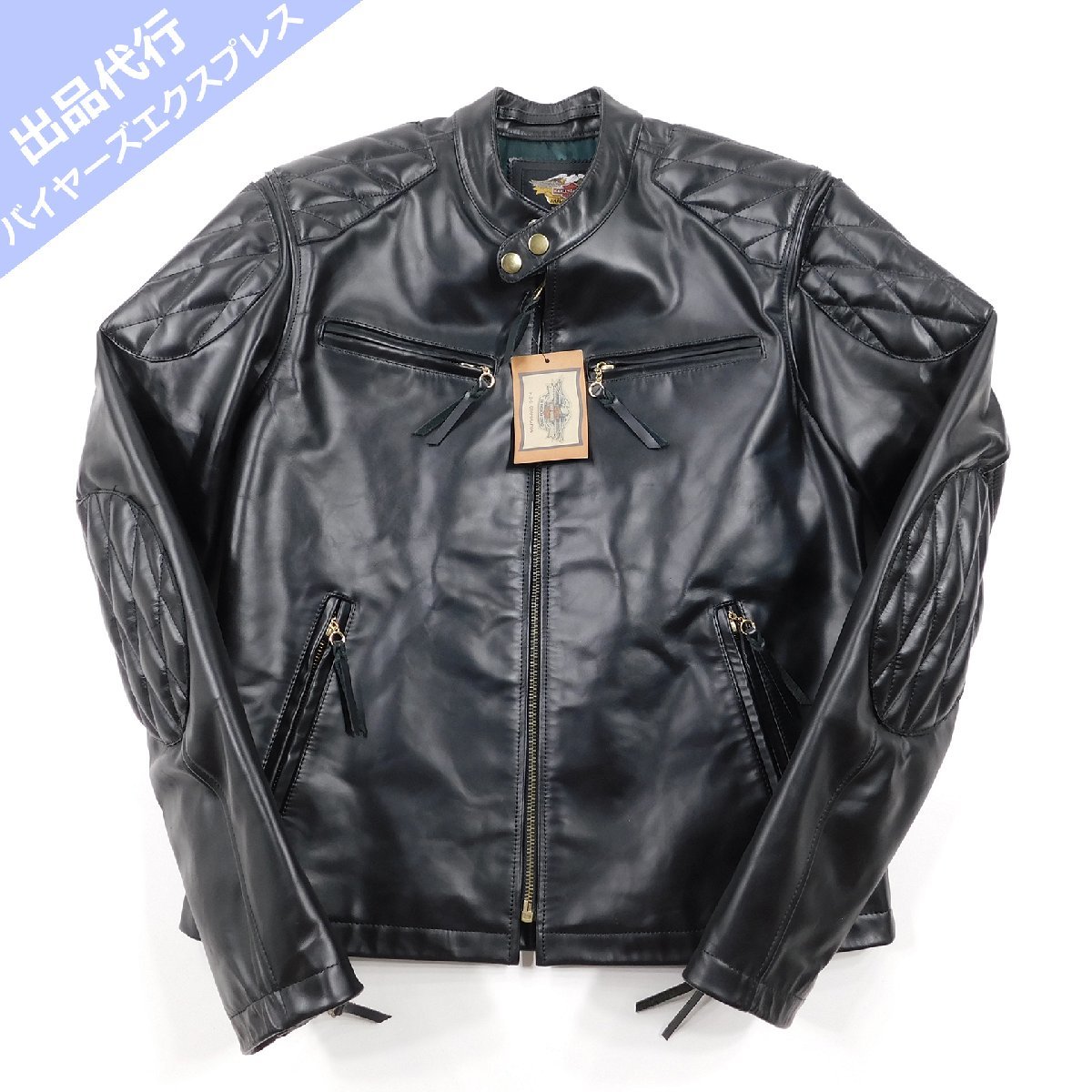 ハーレーダビッドソン ライダースジャケット シングル パテッド ブラック size L #87340 アメカジ HARLEY DAVIDSON バイカー レザー(Lサイズ)｜売買されたオークション情報、yahooの商品情報をアーカ 男性用