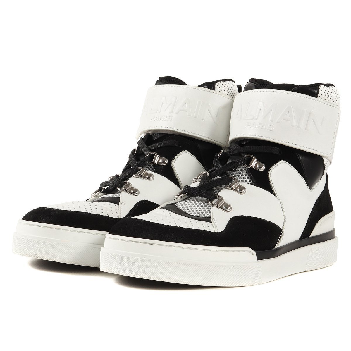 BALMAIN HOMME バルマンオム ロゴ アンクル ベルト ハイカット レザー 