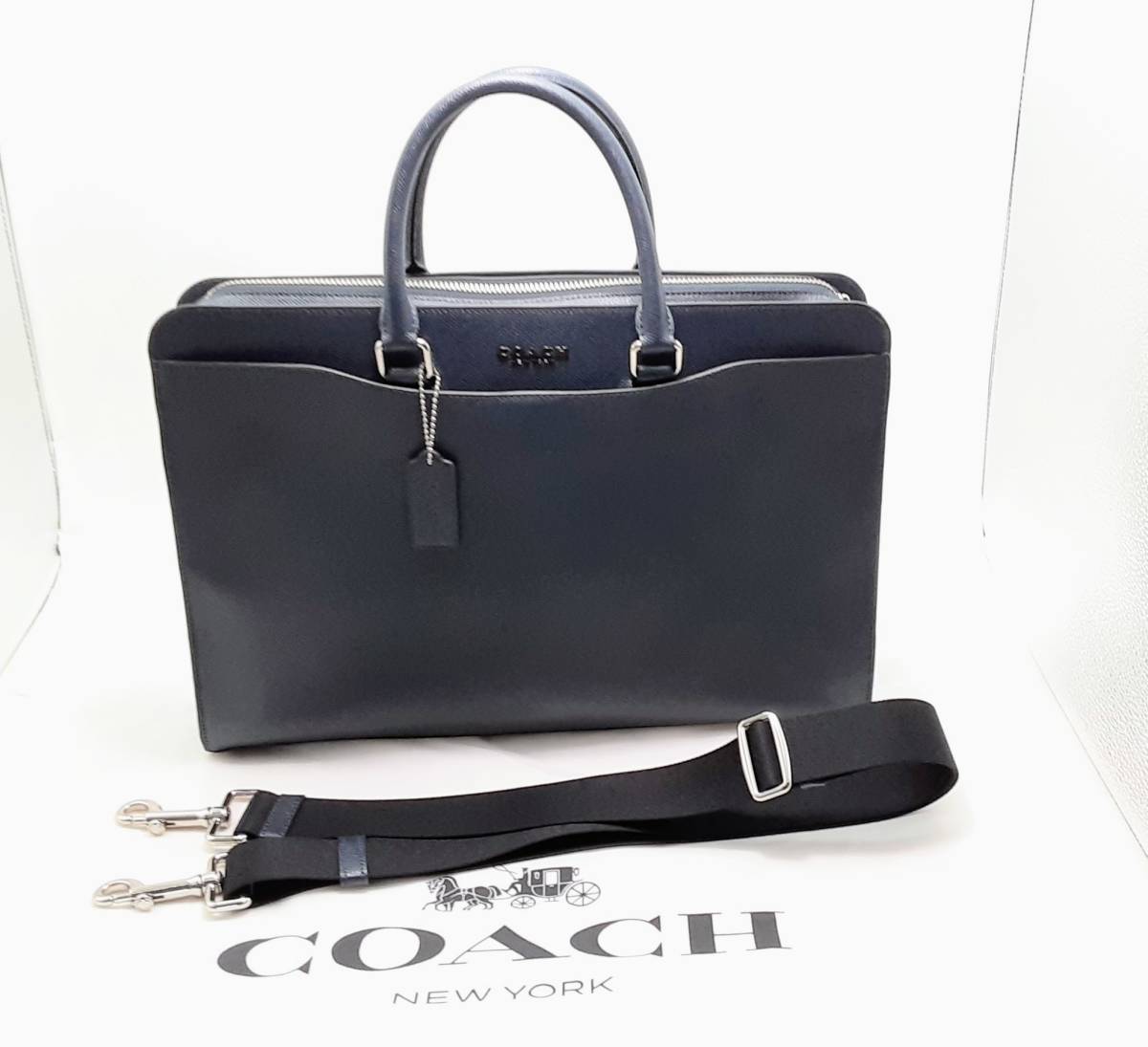 コーチ COACH ベケット ブリーフ F72988 2WAY A4 黒　底鋲 セール ブログ 【極美品】COACH コーチ F72988 2way ビジネス バッグ