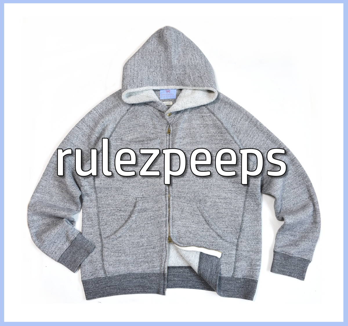 新作入荷，100%新品 rulezpeeps ルールズピープス スマイルウールジップパーカー &ldquo;サイズXL&rdquo; 定価2万円ほど ウール混紡スウェット生地 裏起毛(XLサイズ以上)｜売買されたオークション情報、yahooの商品情報 XLサイズ以上