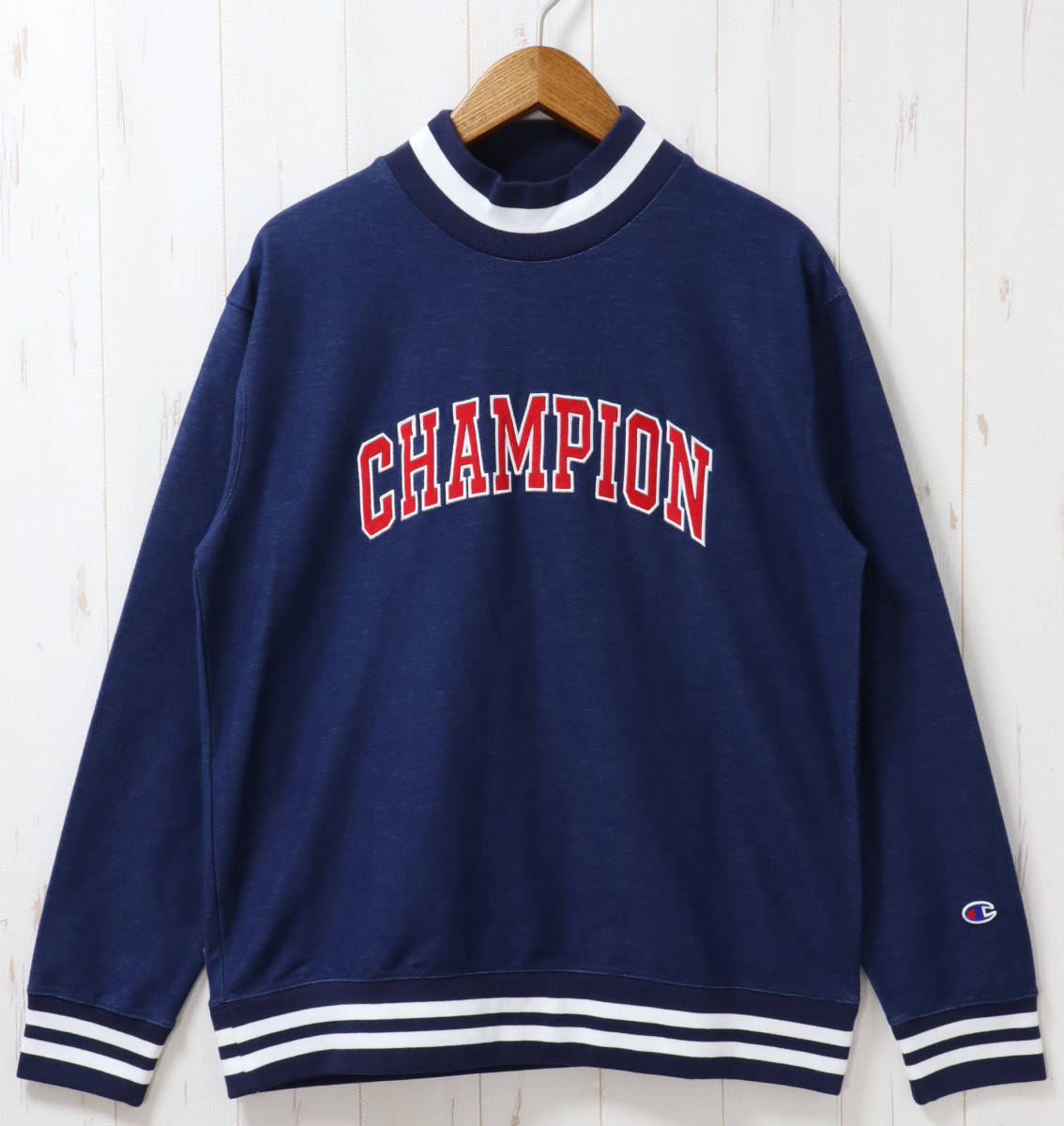 □定価12，980円 チャンピオン ゴルフ【M】モックネックシャツ紺