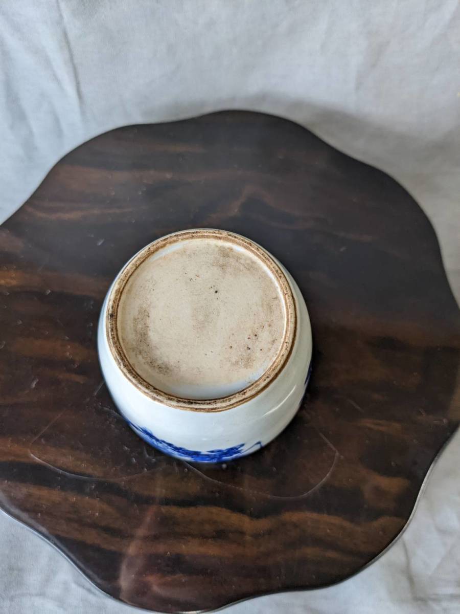 煎茶用 染付茶入】茶入 茶壷 茶心壺 銘あり 時代物 共箱あり煎茶道具