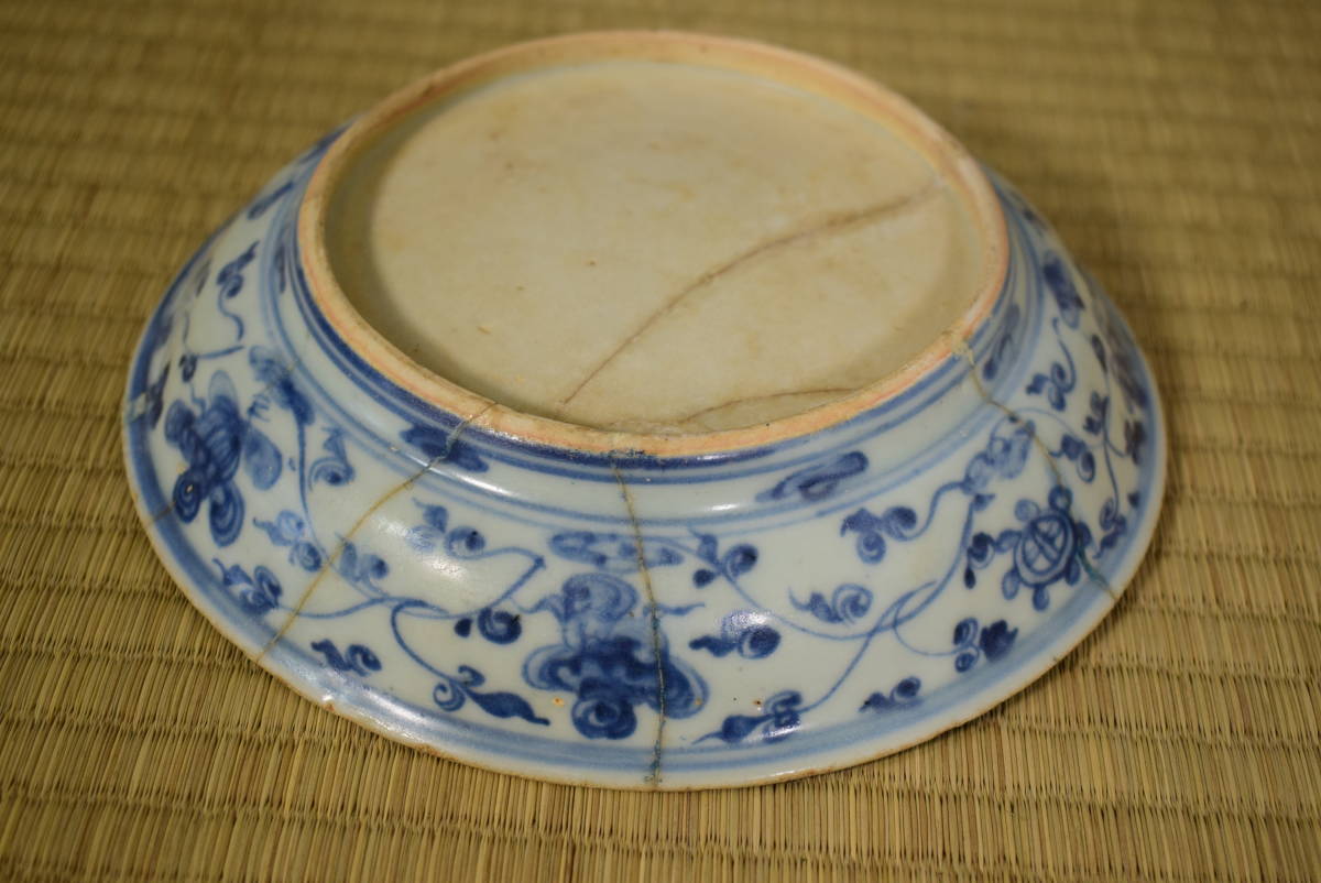 和】(4826) 古美術収集家買出品 中国古玩 唐物 元染付 人物文皿 古染付
