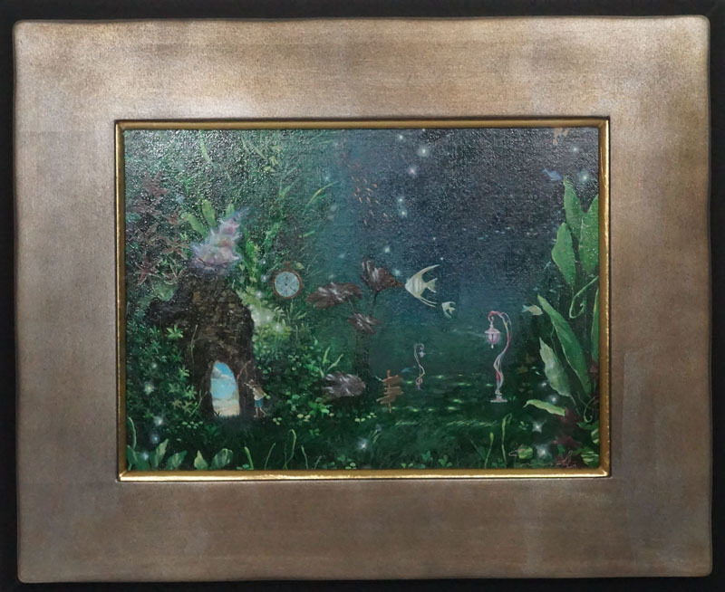絵画買取・販売の小竹美術 夏山亞貴王「小樽祝津港」油絵・F8号 斉藤要 