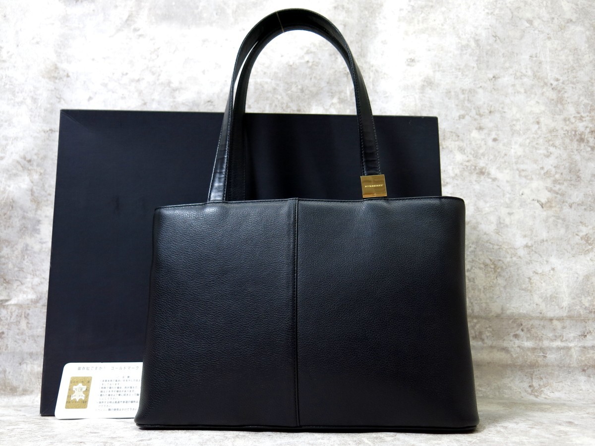 BURBERRY ノバチェック ハンドバッグ 本革 ブラック 74 BURBERRY