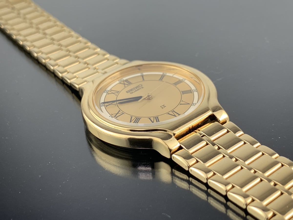 A1026]1円～☆メンズ腕時計 クォーツ SEIKO セイコー ゴールドカラー 