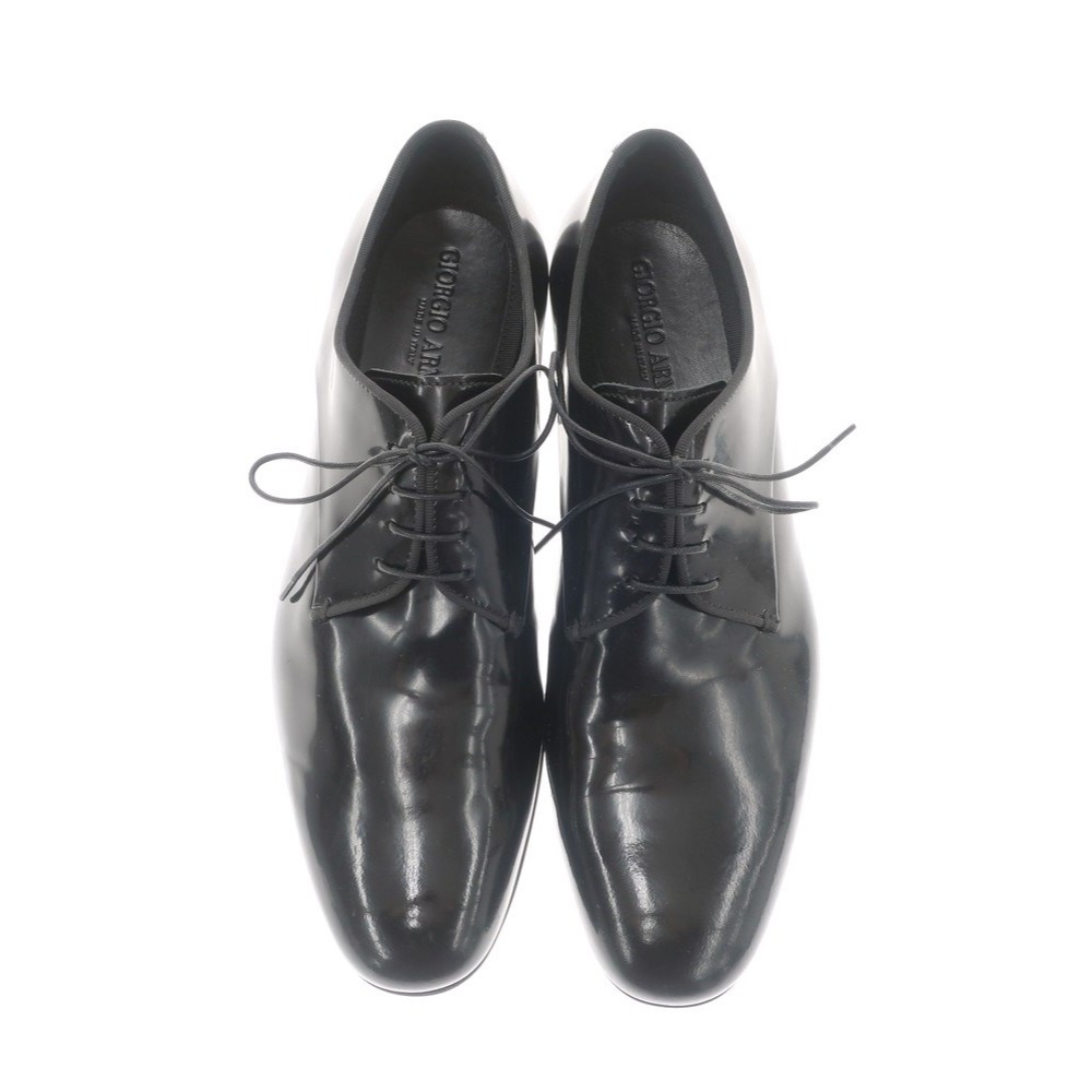 【中古】ジョルジオアルマーニ GIORGIO ARMANI パテント プレーントゥ ドレスシューズ ブラック【サイズ6 1/2】[CPD]
