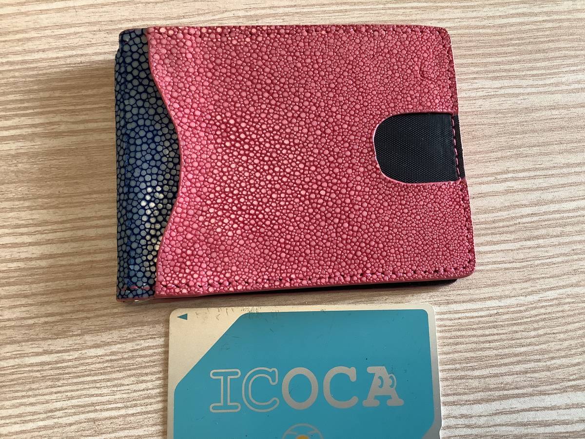 【 本物 1点物 新品 未使用 】ガルーシャ　スティングレイ　男女兼用　マネークリップ　カードホルダー　 金運 j93