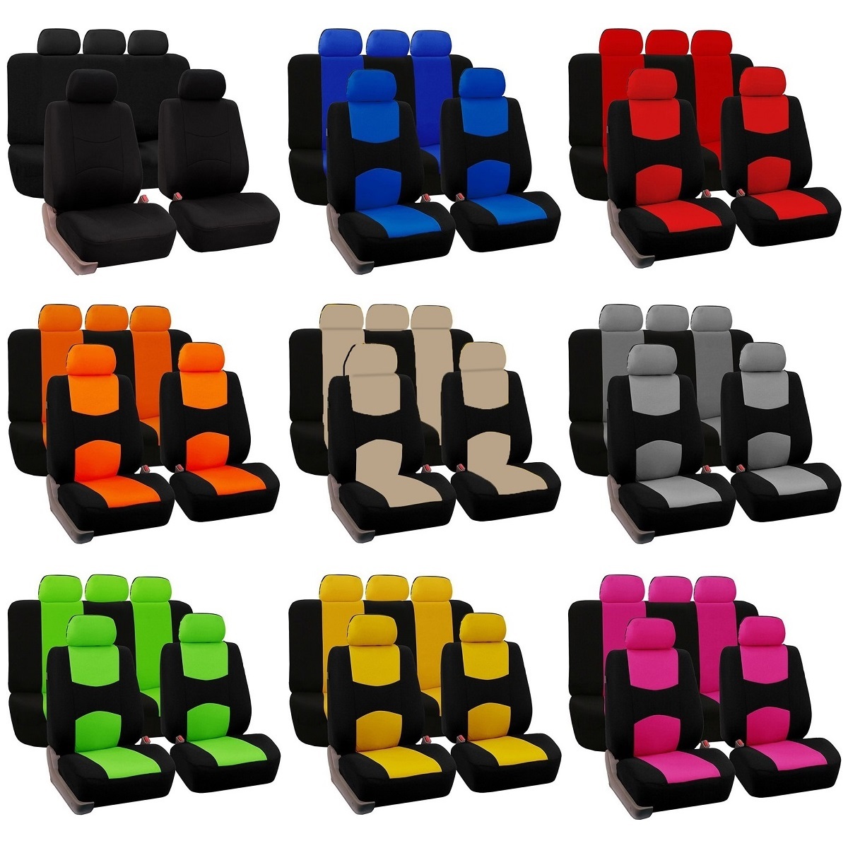 シートカバー プリウス XW20 ZVW30 ポリエステル 前後席 5席セット 被せるだけ トヨタ LBL 選べる9色