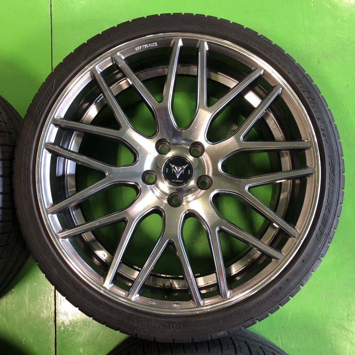 NA582 中古 WORK RYVER ワーク レイバー ホイール 19×8.5J +38 19×9.5J