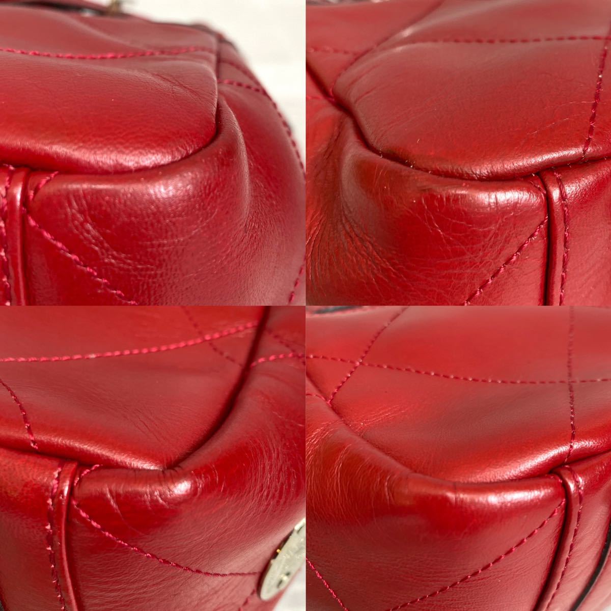 極美品 A.D.M.J エーディーエムジェー レッド 赤 2WAY レザー 
