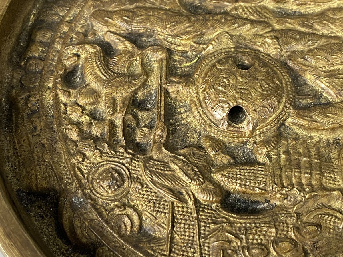 日本美術 古銅鏡 蓬莱鏡 松鶴亀図 和鏡 銅鏡 蒔絵時代共