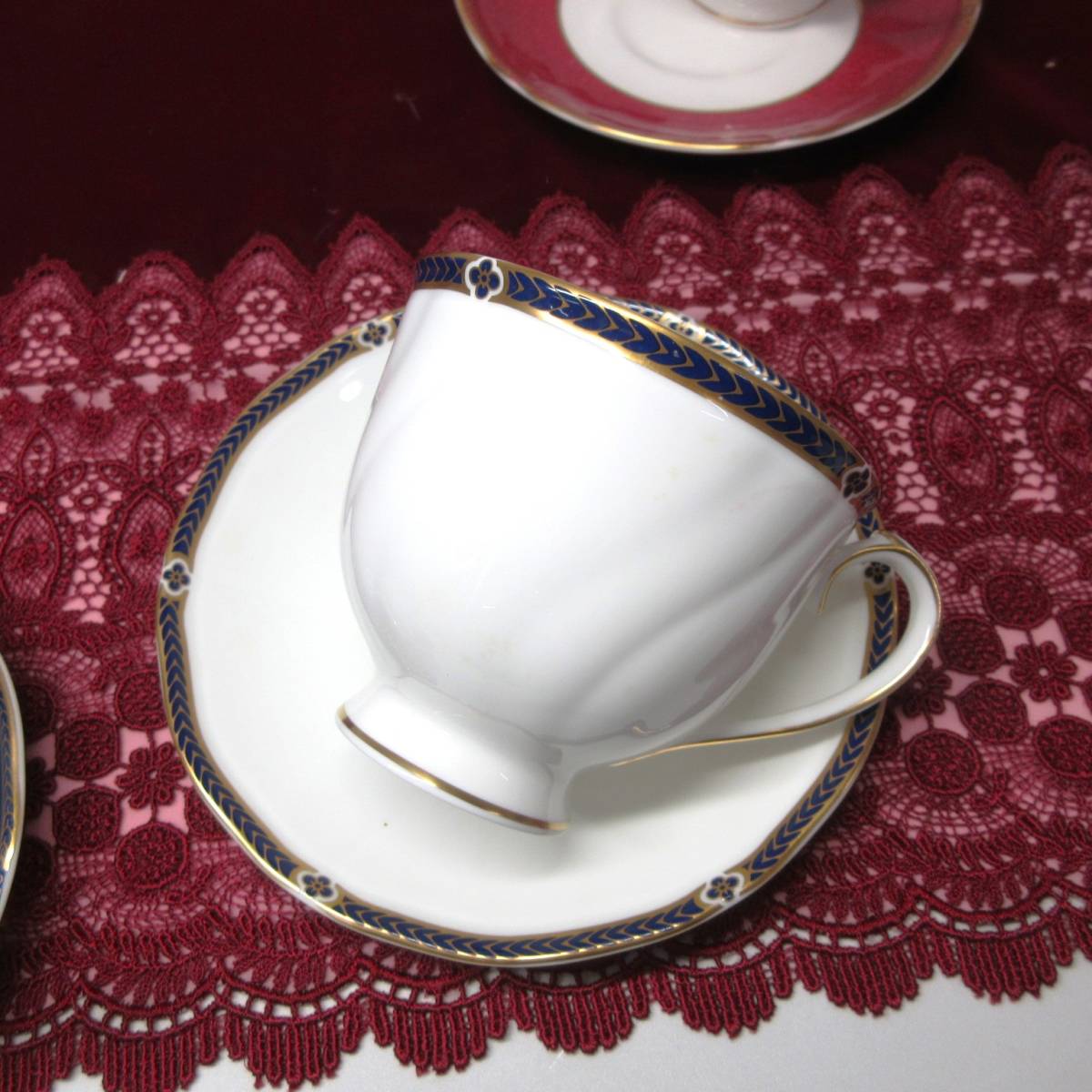 ○【ウエッジウッド☆ティーカップ&ソーサー3客】WEDGWOOD/クラウン 