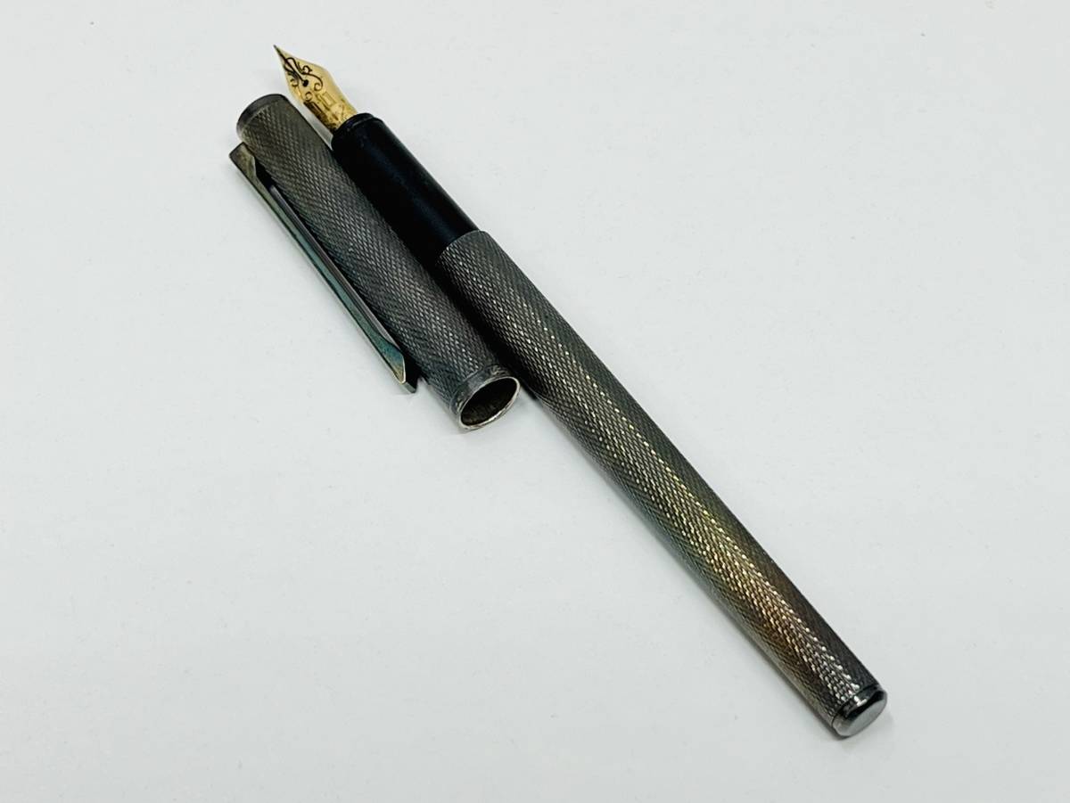EB-1845 1円～ ダンヒル 万年筆 シルバーカラー ペン先585刻印 K14 金